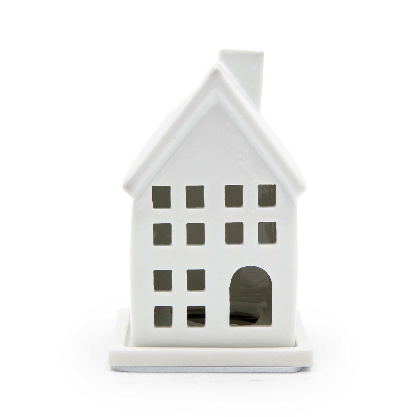 Something Different Home Fragrance Accessories White House Ceramic Incense Cone Holder – Minimal & Heat-Resistant – 11cm