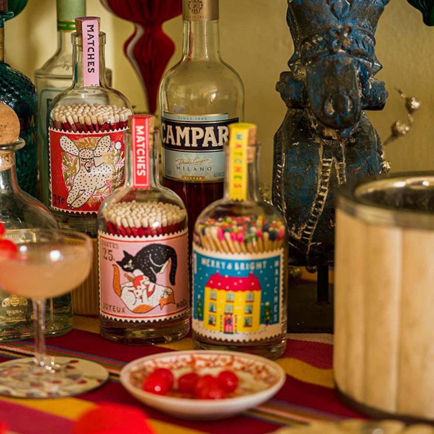 Archivist Home Fragrance Archivist - Glass Bottle Safety Matches - Merry & Bright - 125 Luxury Matches - 50mm