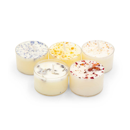 Flower Child Home Fragrance Aromatherapy Tealight Candles with Essential Oils - 5 pack - Flower Child