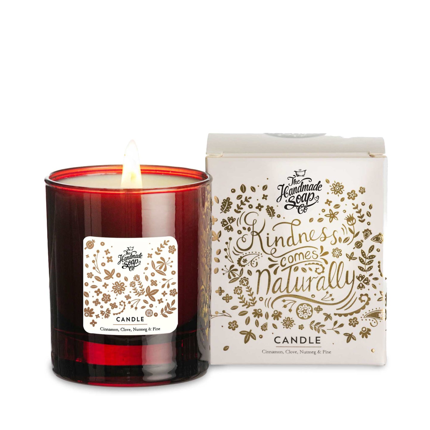 The Handmade Soap Company home fragrance Christmas Candle 160g - Cinnamon, Clove, Nutmeg & Pine