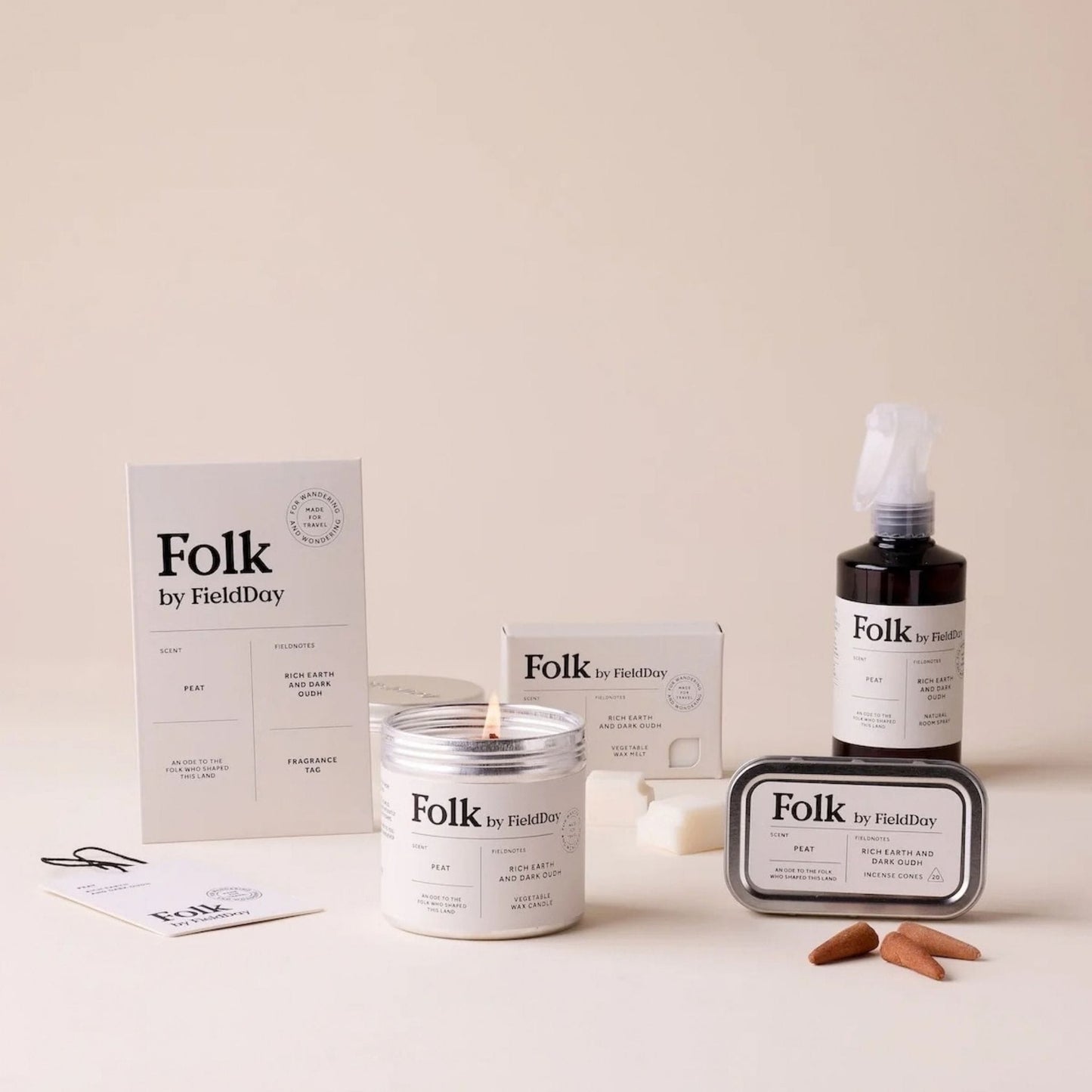FieldDay Home Fragrance Peat Folk Fragrance Tag - Rich Earth & Dark Oudh - FieldDay