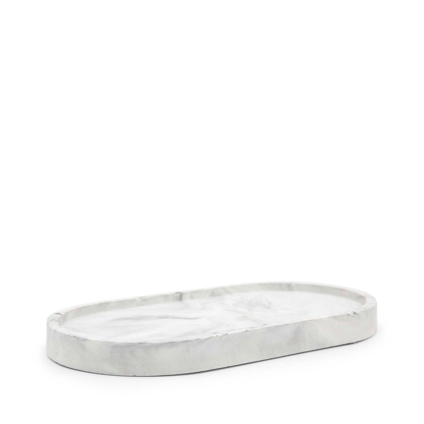 Faerly Homewares Concrete Oval Decorative Tray  - Marbled Black & White