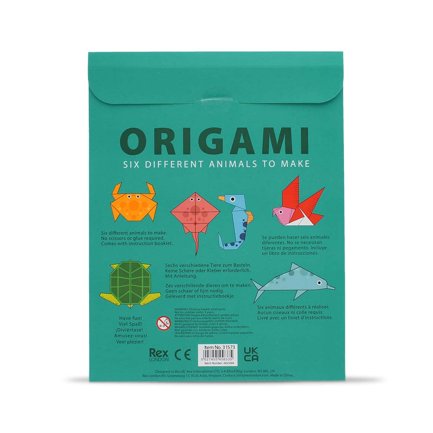 Rex Homewares Make Your Own Origami Animals - Paper Folding Craft - No Tools Needed - 6 Projects