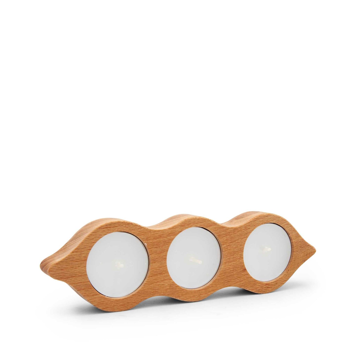 Load image into Gallery viewer, Sam agus Nessa Homewares Peas in a Pod Wooden Tealight Candle Holder- Sam agus Nessa
