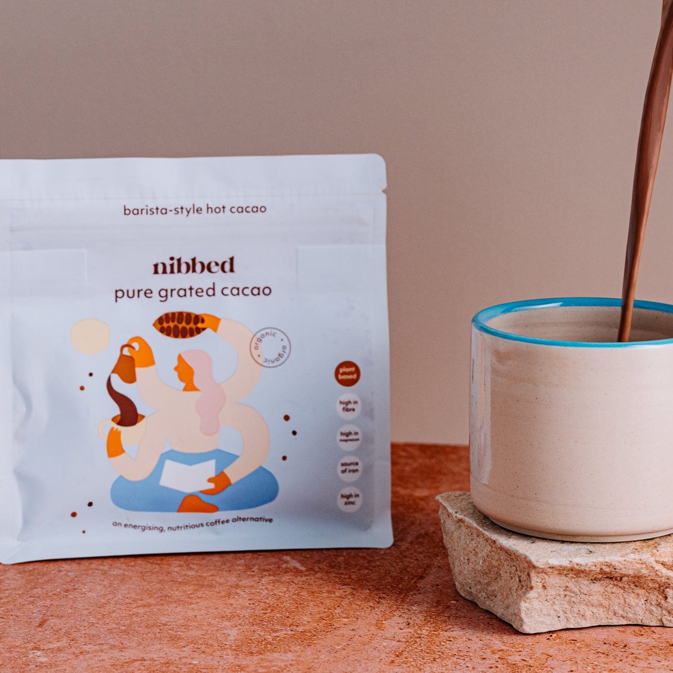 Nibbed Hot Chocolate Organic 100% Cacao Grated 200g - Nibbed