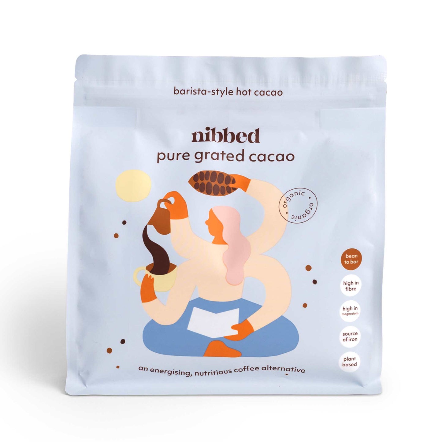 Nibbed Hot Chocolate Organic 100% Cacao Grated 200g - Nibbed