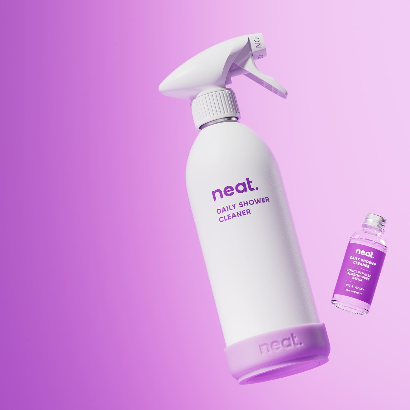 neat. Household Cleaning Products Neat Daily Shower Cleaner Starter Pack 500ml - Violet & Fig