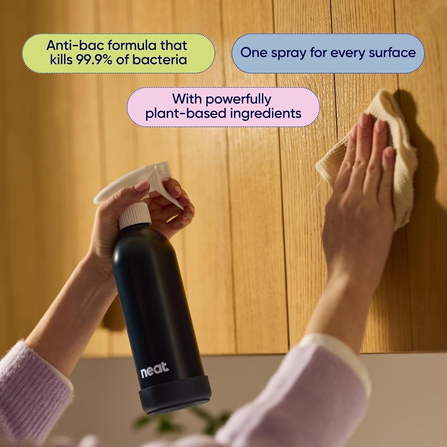 neat. Household Cleaning Products Neat Refillable Cleaning Spray Bottle - Sage - Aluminium - Plastic-Free