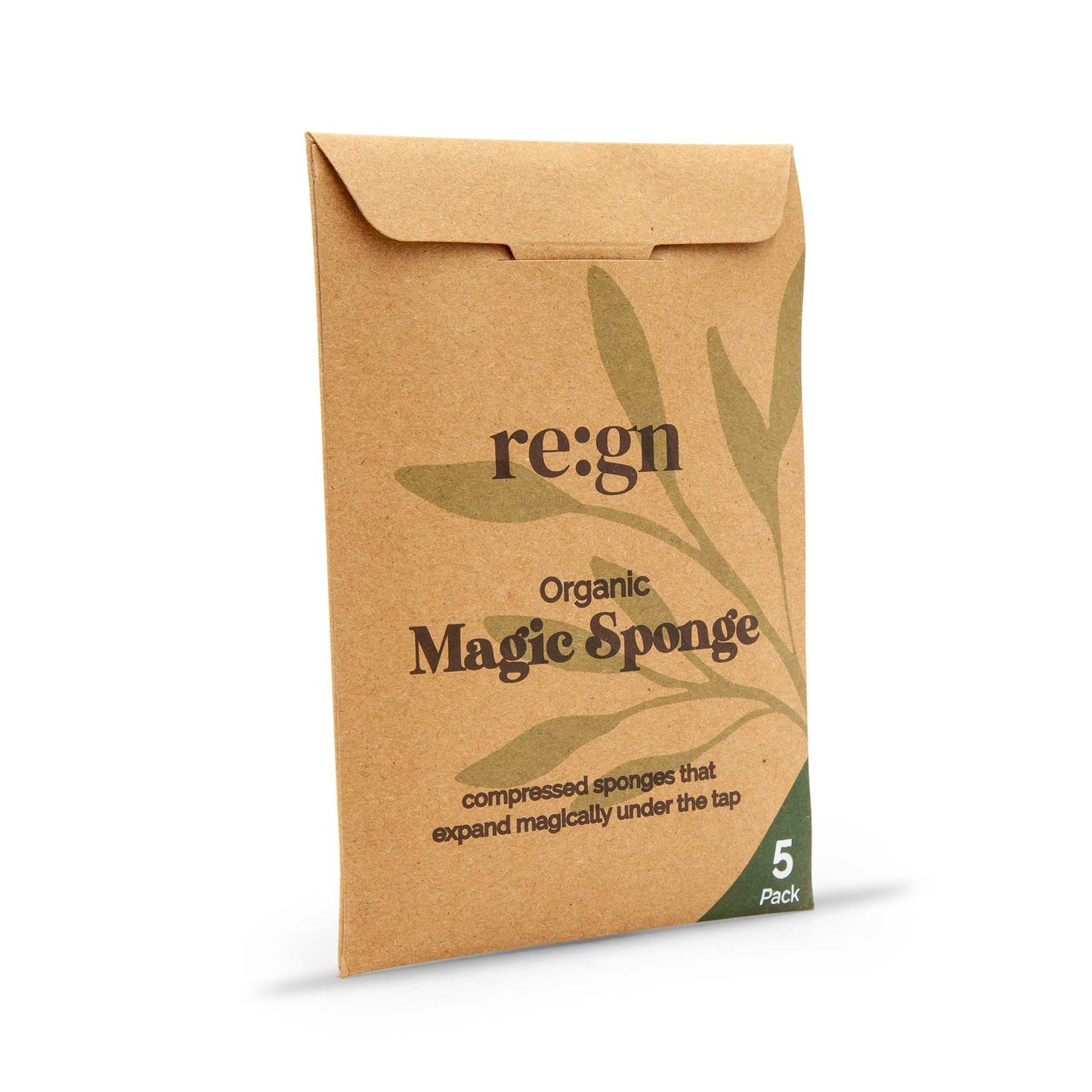 Re:gn Household Cleaning Products Re:gn – Magic Compressed Plant-Based Sponges – Plastic-Free & Durable – 5 Pack