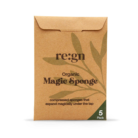Re:gn Household Cleaning Products Re:gn – Magic Compressed Plant-Based Sponges – Plastic-Free & Durable – 5 Pack