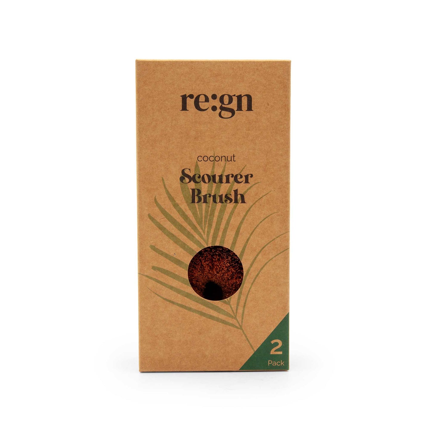 Re:gn Household Cleaning Products Round Coconut Kitchen Scourers – Biodegradable & Plastic-Free – Pack of 2