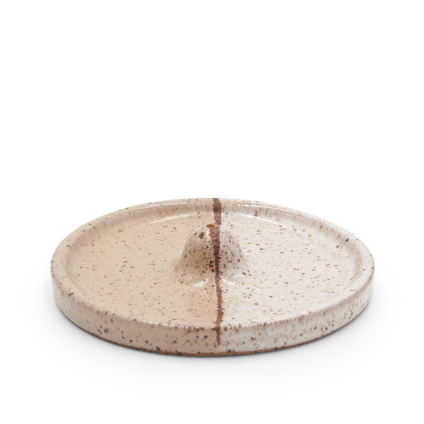 Load image into Gallery viewer, Castoe Pots Incense Ceramic Incense Holder - Two Colour Block Speckled Glaze - Handmade by Castoe Pots
