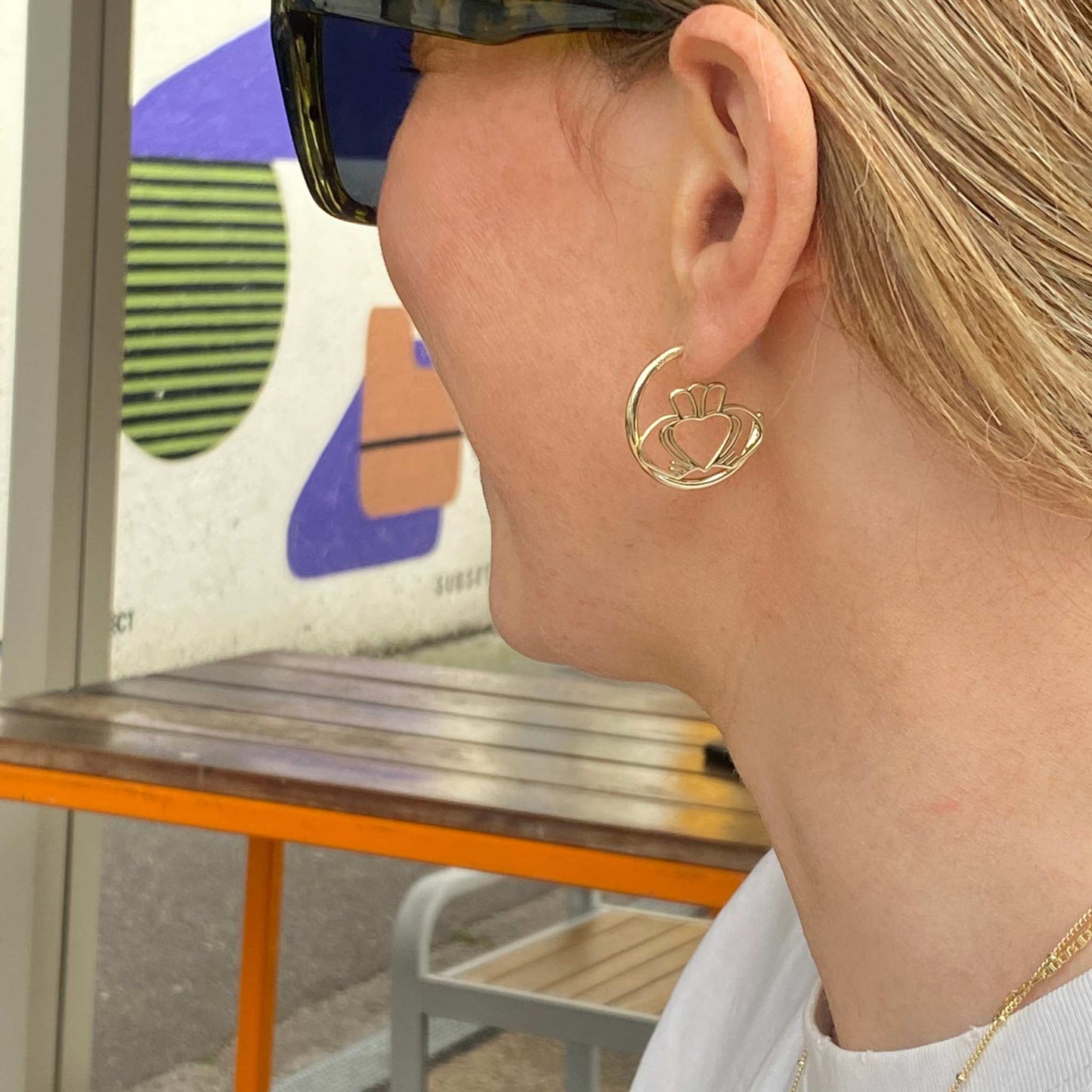 Don't Kill My Vibe Jewellery Have My Heart Claddagh Hoop Earrings Gold - Don't Kill My Vibe