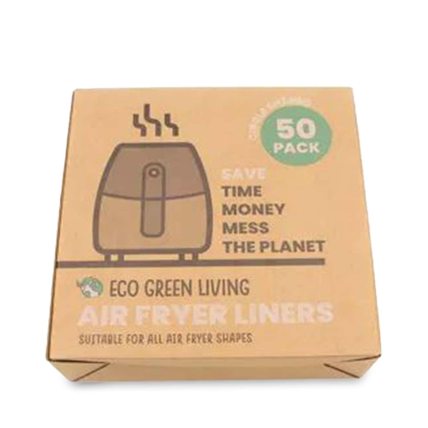 Eco Green Living kitchen Air Fryer Liners - Unbleached Compostable Paper - 50 Pack - Eco Green Living