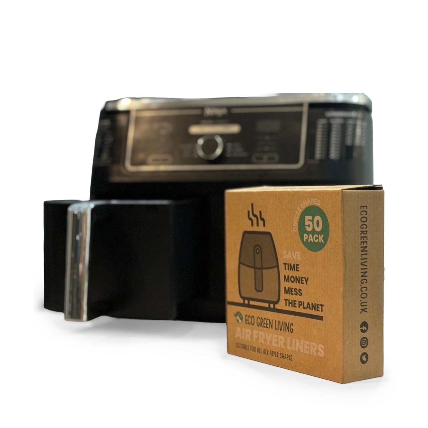 Eco Green Living kitchen Air Fryer Liners - Unbleached Compostable Paper - 50 Pack - Eco Green Living