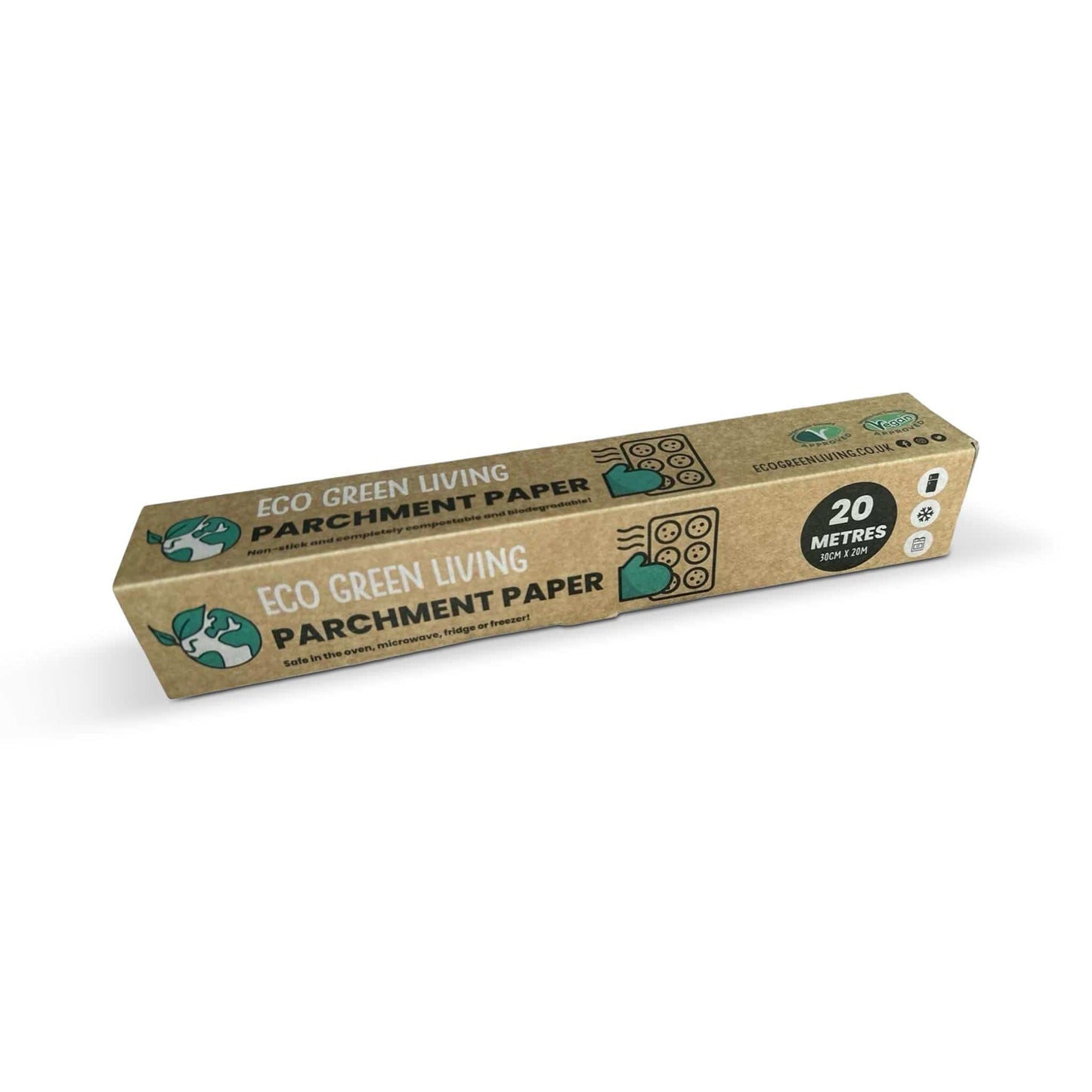 Eco Green Living Kitchen Essentials Compostable Parchment Paper - Unbleached - 30cm x 20m Roll - Eco Green Living