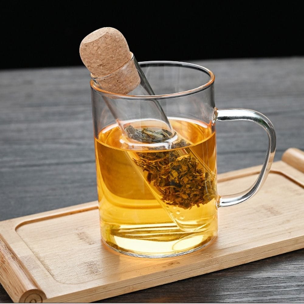 Clear Glass Tea Infuser Tube with Cork Lid - One Cup – Faerly
