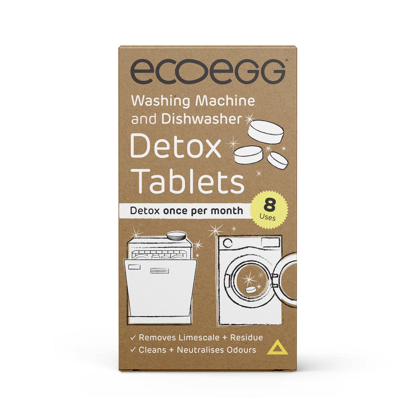 Eco Egg Laundry Detergent 8-Pack Eco Egg Detox Tablets for Washing Machine & Dishwasher