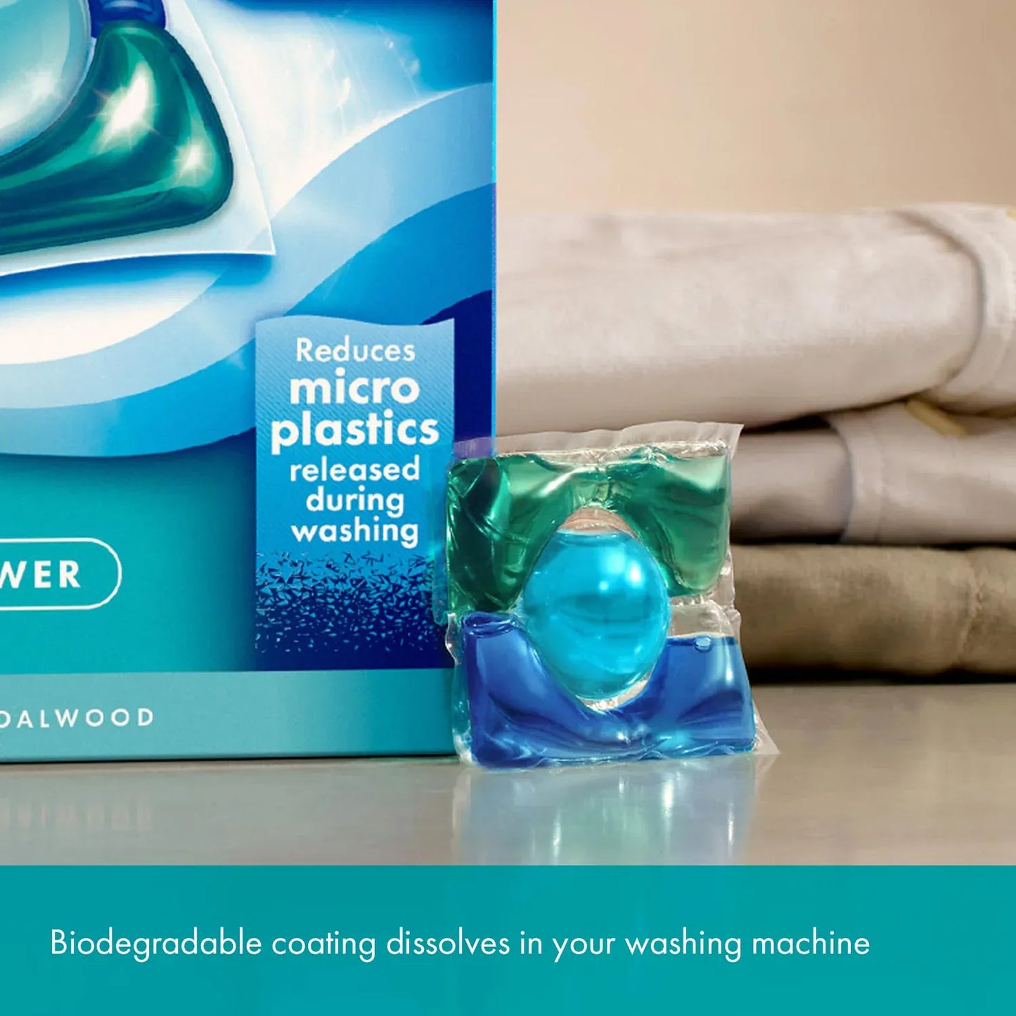 Ocean Saver Laundry Detergent Deep Clean Bio Laundry Capsules - Wild Sea & Sandalwood, 30 Washes - Ocean Saver