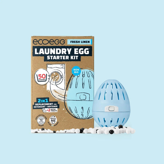 Eco Egg Laundry Fresh Linen Eco Egg Starter Kit - Laundry Egg and Detox Tablet