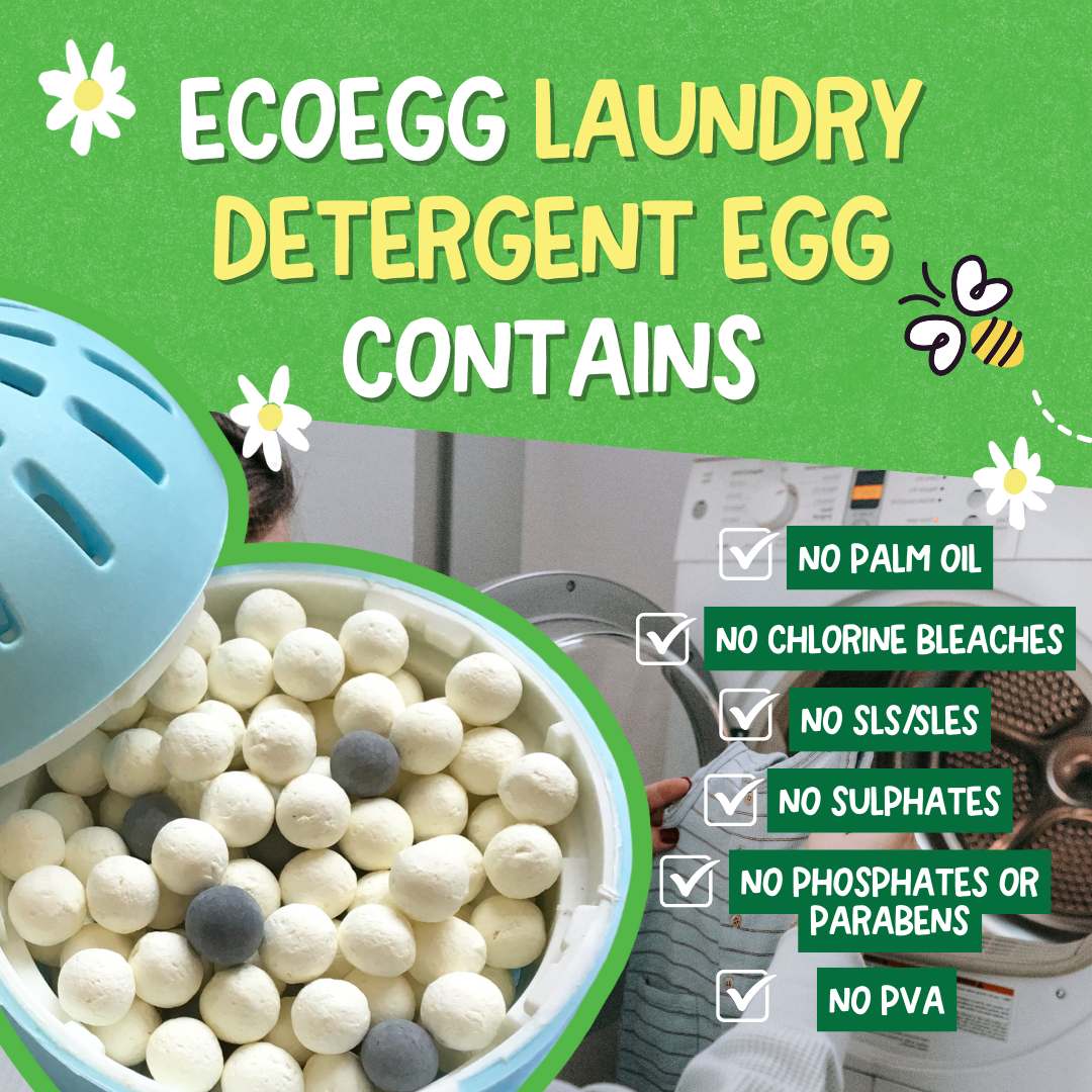Eco Egg Laundry Laundry Detergent Egg Refills - Sensitive Skin - Fragrance-Free & Plastic-Free - 50 or 70 Wash