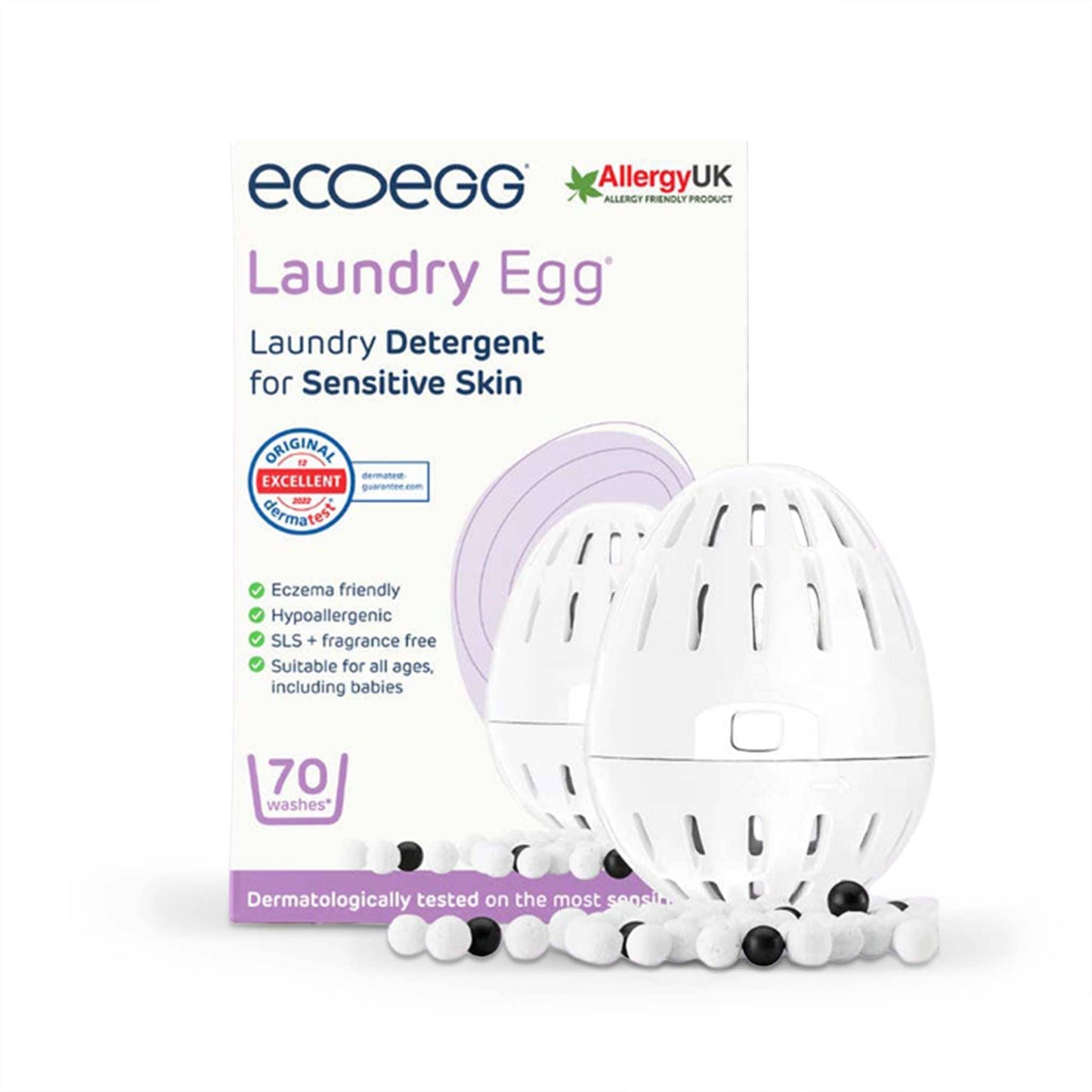 Eco Egg Laundry Laundry Detergent Egg - Sensitive Skin - Allergy UK Approved - 70 Washes