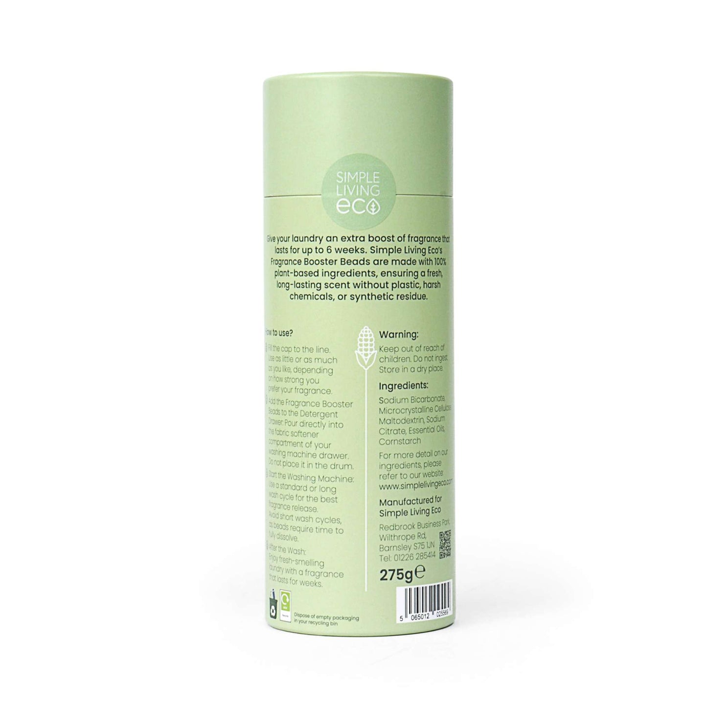 Simple Living Eco Laundry Plant-Based Fragrance Booster Beads for Laundry – Spring Fresh & Coconut – Biodegradable & Vegan