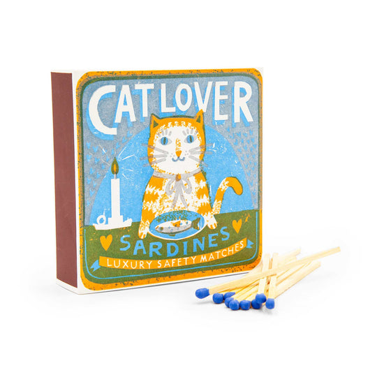 Archivist Lighters & Matches Archivist – Long Safety Matches - Cat Lover Sardines – 125 Luxury Matches – 100mm