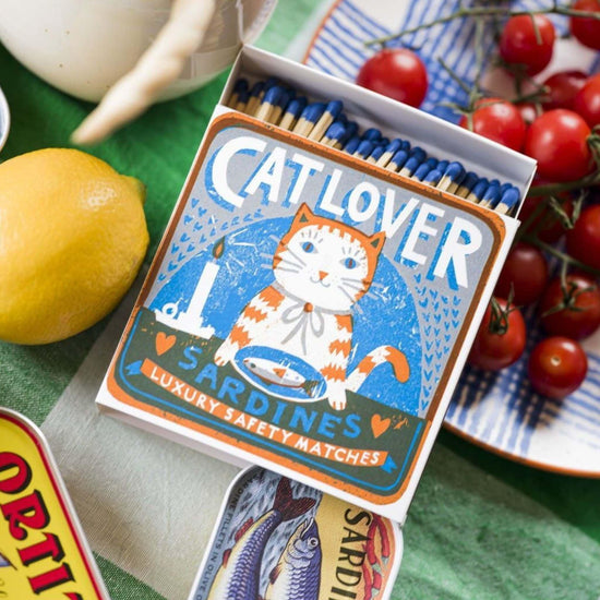 Archivist Lighters & Matches Archivist – Long Safety Matches - Cat Lover Sardines – 125 Luxury Matches – 100mm