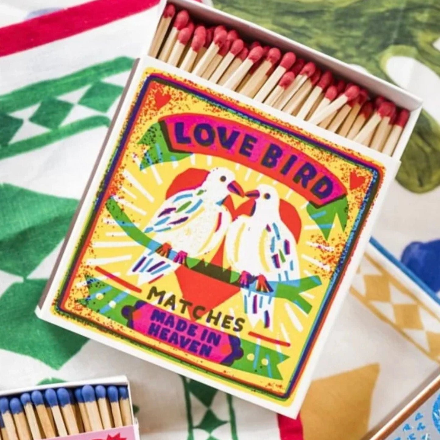 Archivist Lighters & Matches Archivist – Long Safety Matches (Love Birds) – 125 Luxury Matches – 100mm