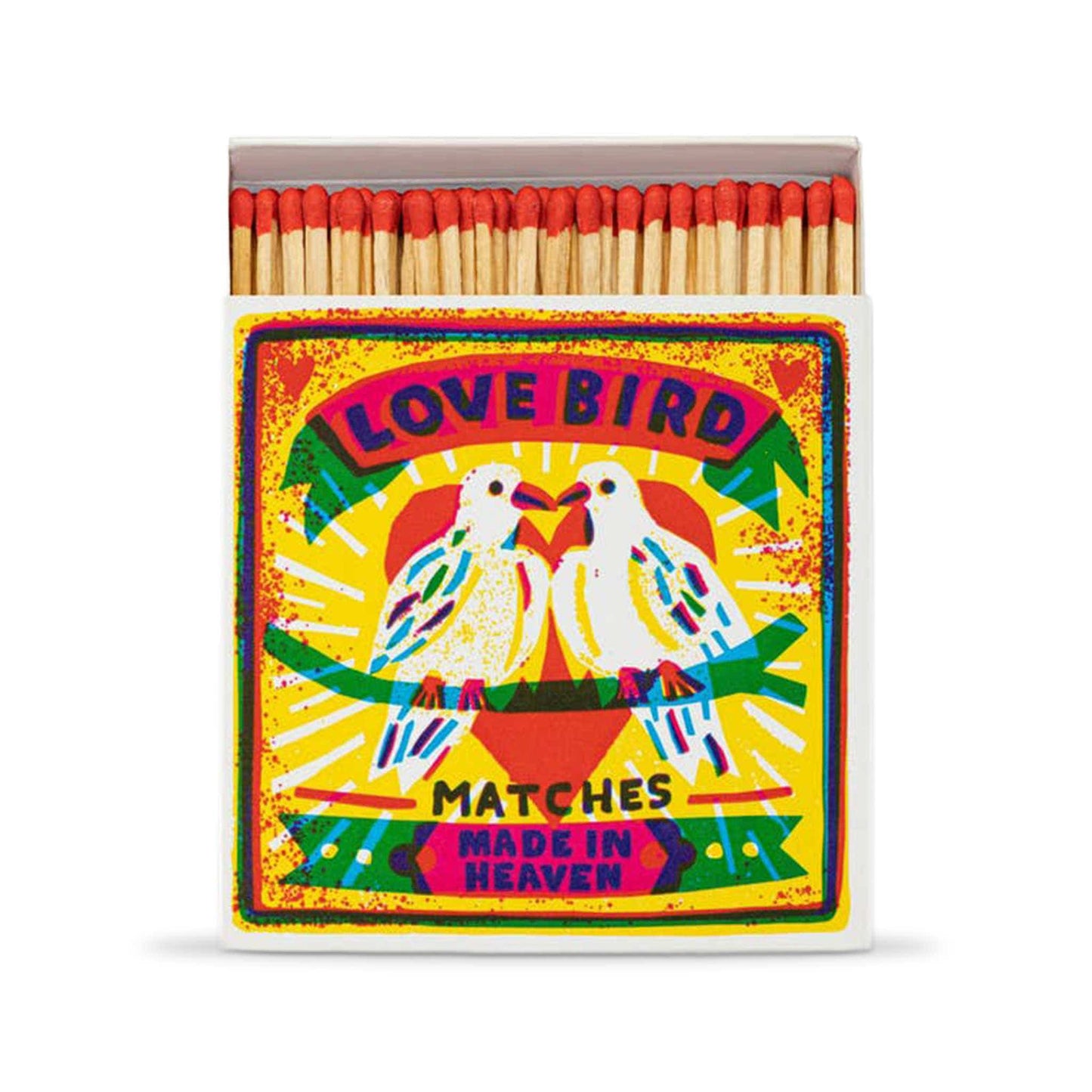 Archivist Lighters & Matches Archivist – Long Safety Matches - Love Birds – 125 Luxury Matches – 100mm