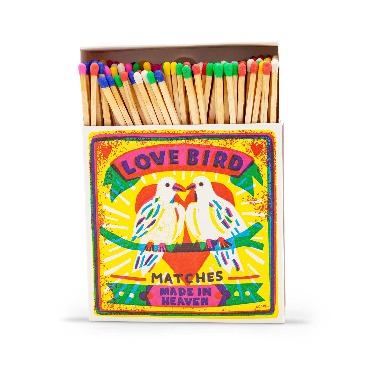 Archivist Lighters & Matches Archivist – Long Safety Matches - Love Birds – 125 Luxury Matches – 100mm