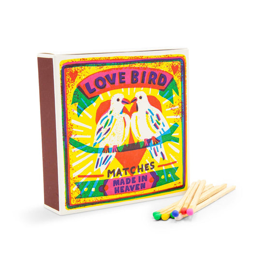 Archivist Lighters & Matches Archivist – Long Safety Matches - Love Birds – 125 Luxury Matches – 100mm