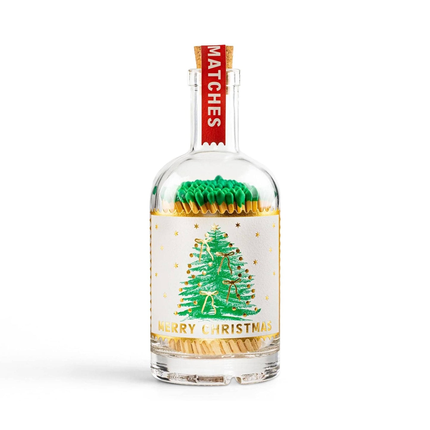 Archivist Gallery Lighters & Matches Glass Bottle Safety Matches - Christmas Tree - 150 Matches - Archivist