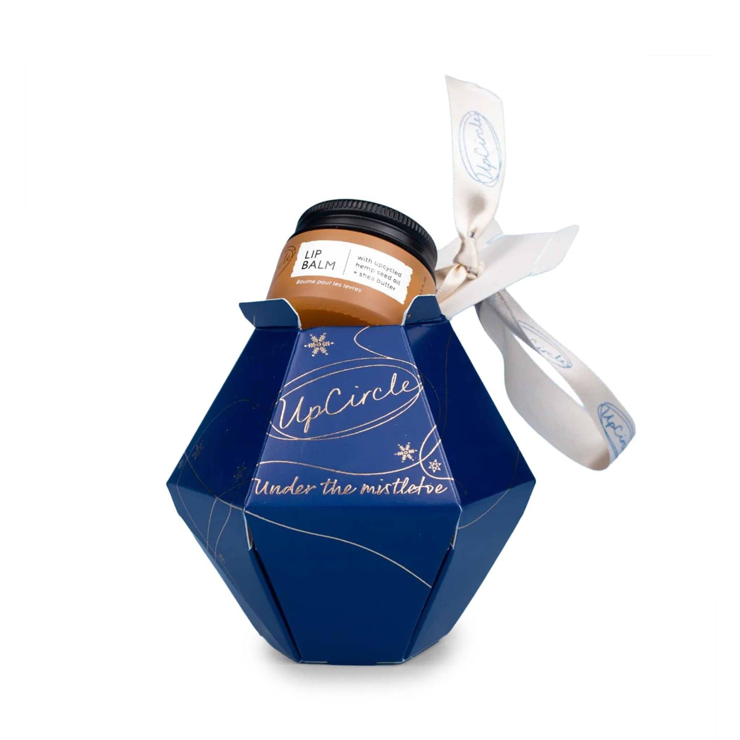 Upcircle Beauty Lip Balm Under the Mistletoe Bauble Gift - Lip Balm with Upcycled Hemp Seed Oil & Shea Butter - 15 ml - UpCircle