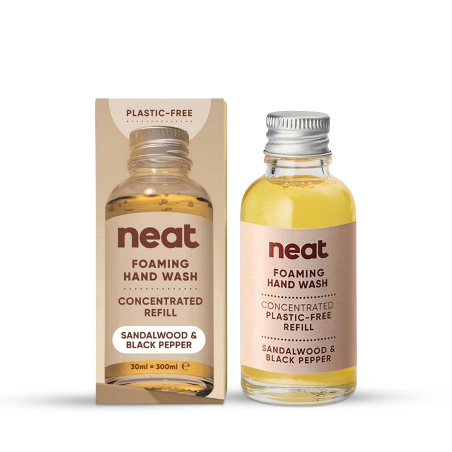neat. Liquid Soap Foaming Hand Wash Refill Concentrate - Sandalwood & Black Pepper, 30ml - neat.