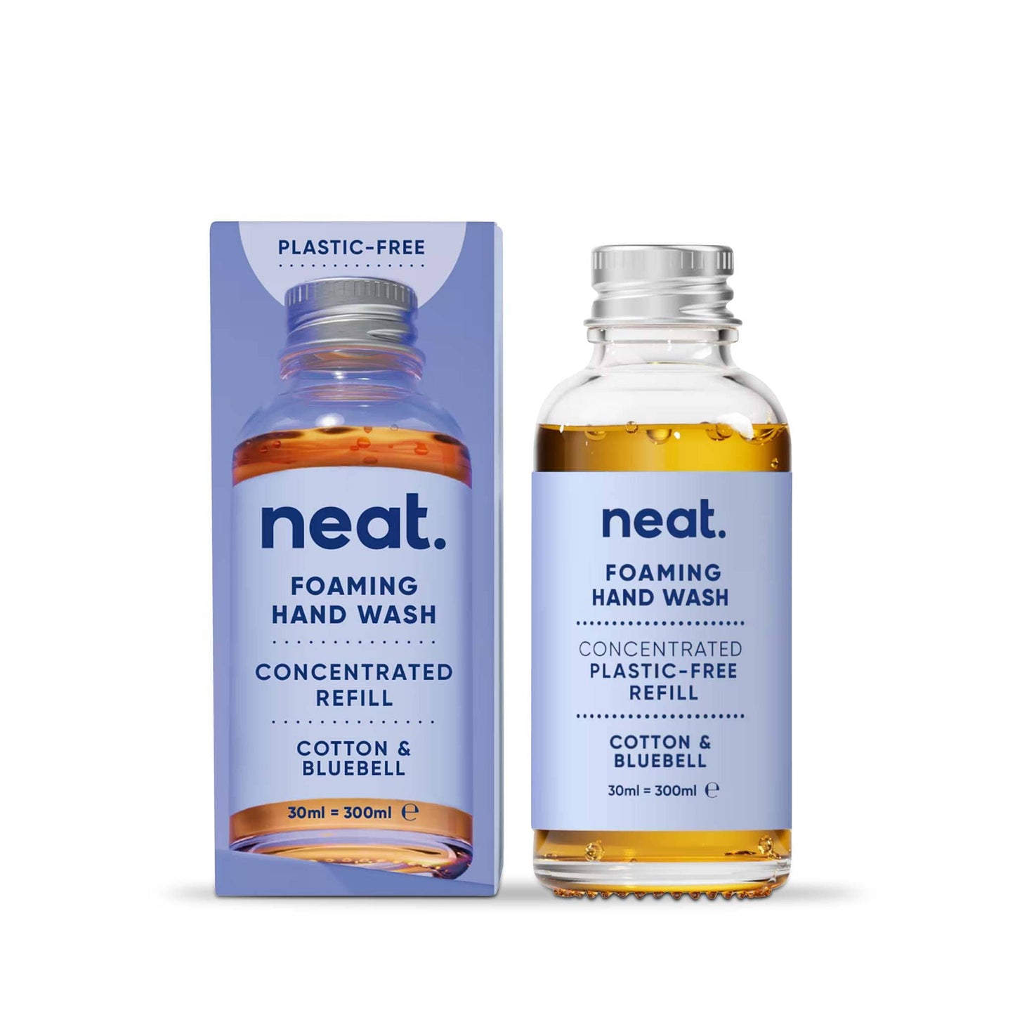 neat. Liquid Soap Neat Foaming Hand Wash Refill - Cotton and Bluebell - Concentrated - Plastic-Free - 30ml