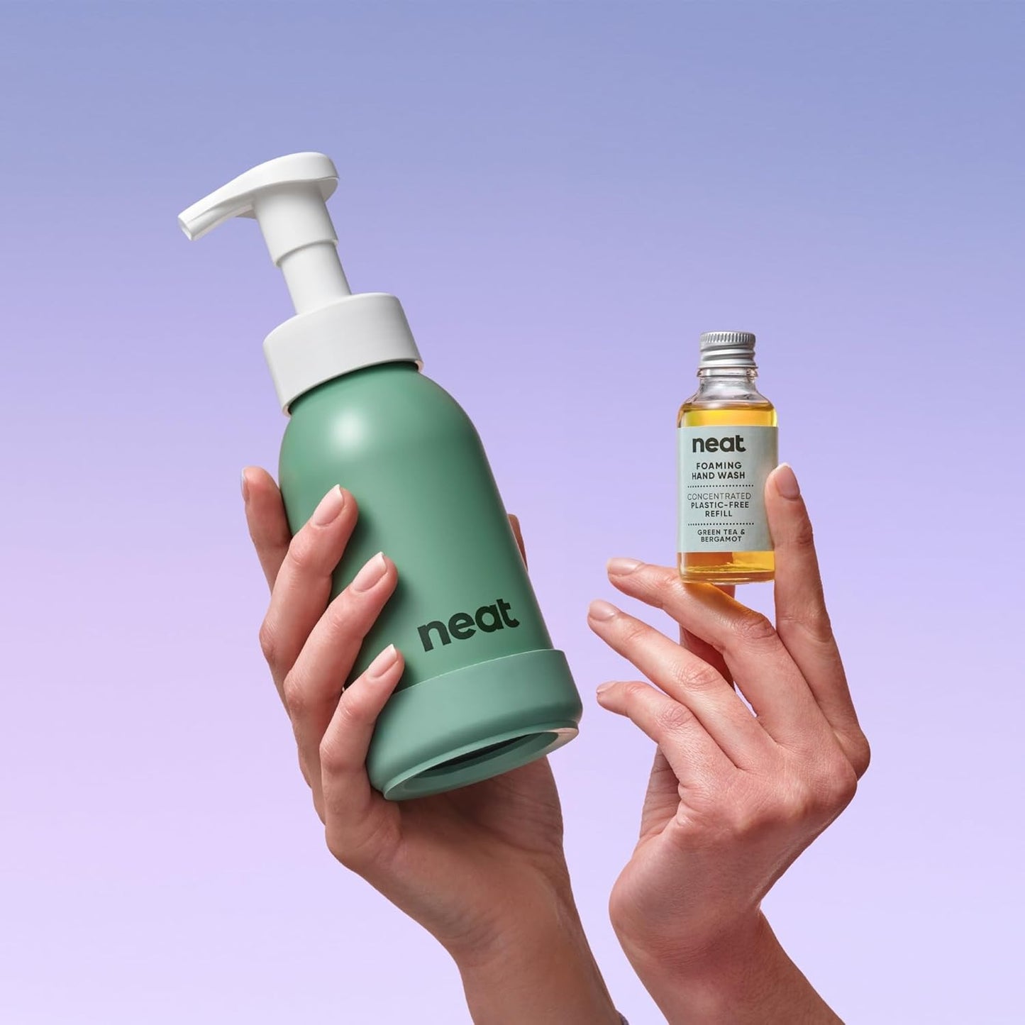 neat. Liquid Soap Neat Refillable Foaming Hand Wash Dispenser - Aluminium - Plant-Based - Plastic-Free