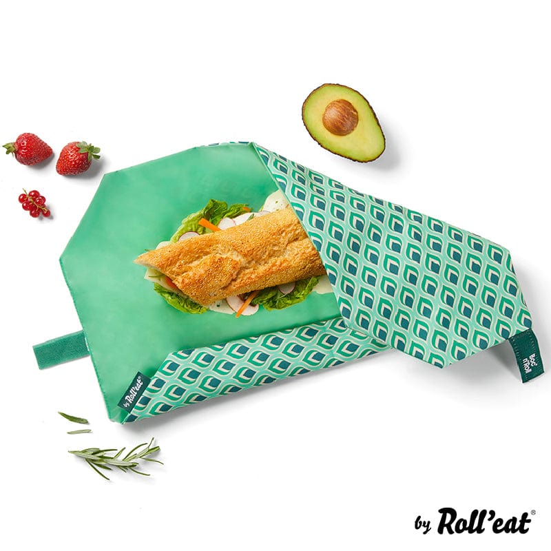 Roll N Eat Lunchboxes Boc'n'Roll - Reusable Sandwich Wrap - Vintage - Flame
