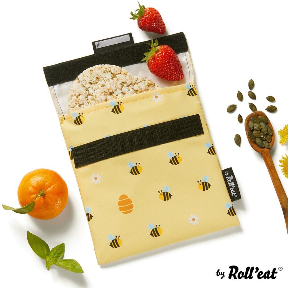 Roll N Eat Lunchboxes Snack'n'Go - Reusable Snack Bag - Bees