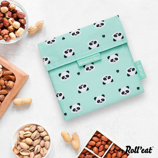 Roll N Eat Lunchboxes Snack'n'Go - Reusable Snack Bag - Panda
