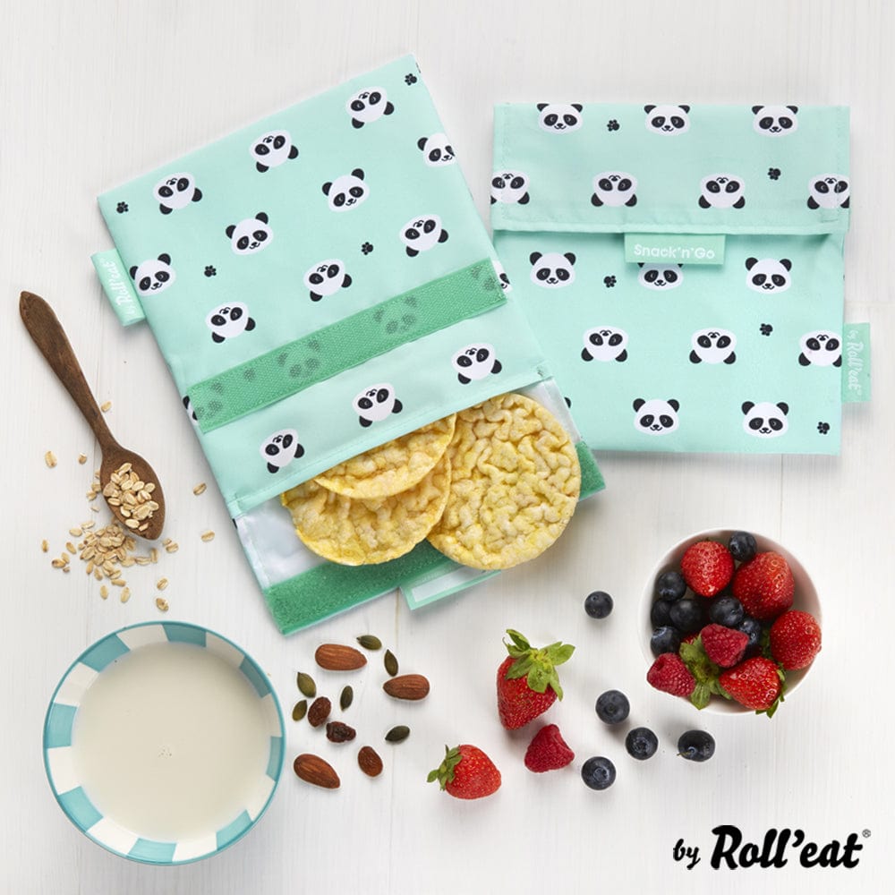 Roll N Eat Lunchboxes Snack'n'Go - Reusable Snack Bag - Panda