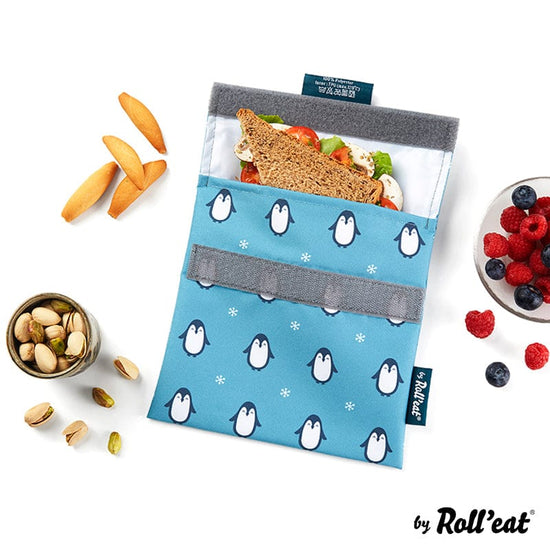 Roll N Eat Lunchboxes Snack'n'Go - Reusable Snack Bag - Penguin