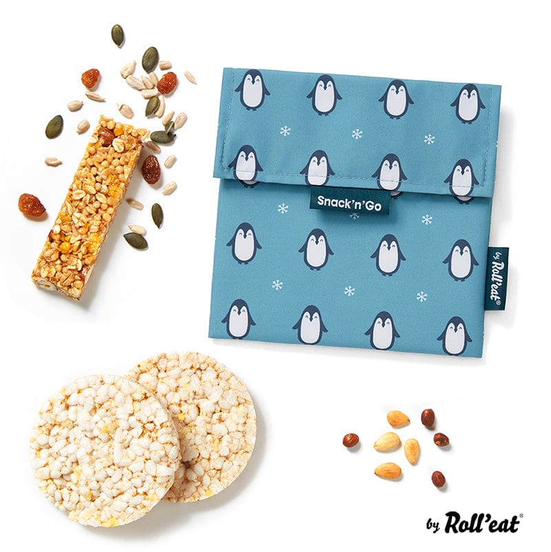 Roll N Eat Lunchboxes Snack'n'Go - Reusable Snack Bag - Penguin