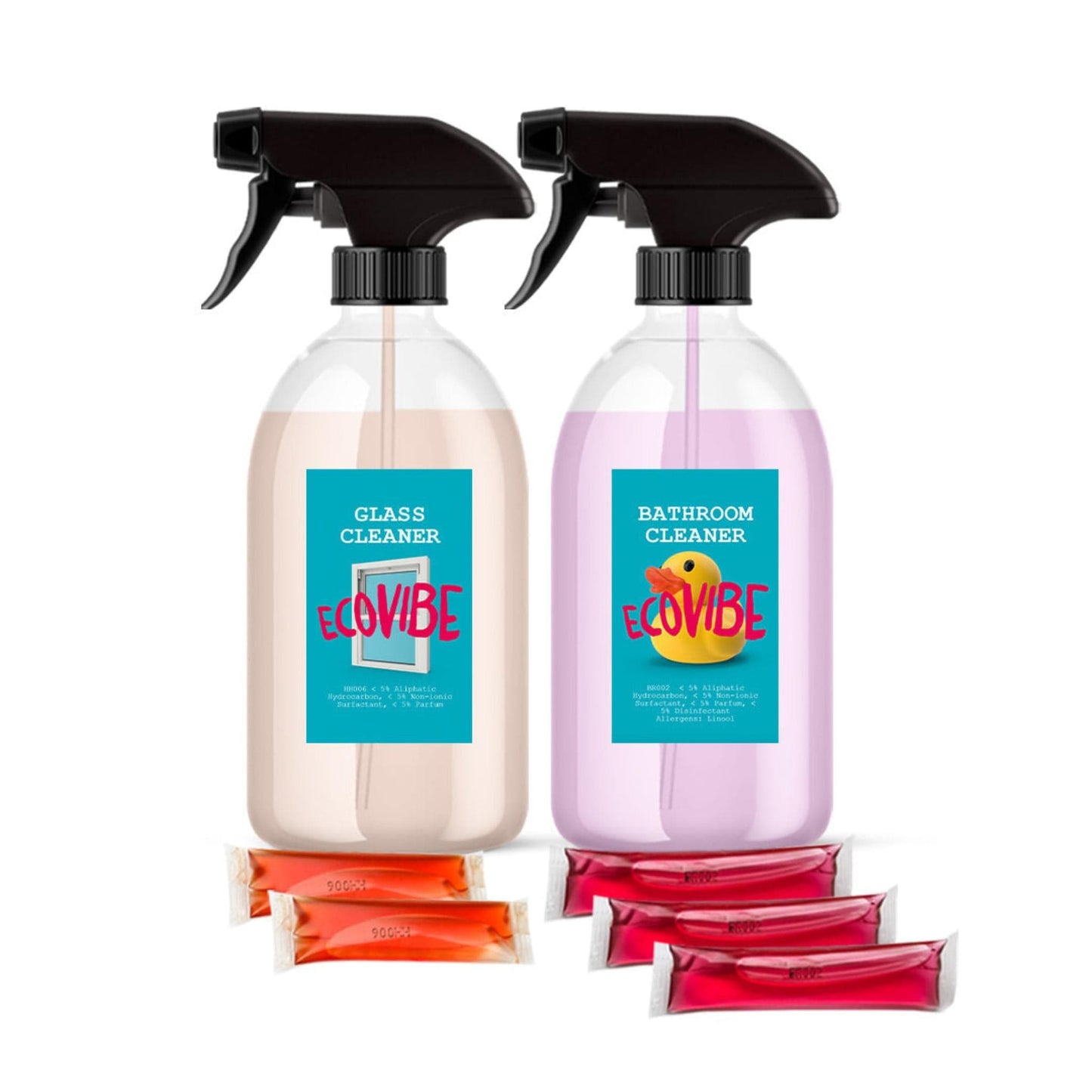EcoVibe Multi-surface Cleaners Plastic-Free Soluble Antibacterial Bathroom Cleaner Starter Pack - Ecovibe