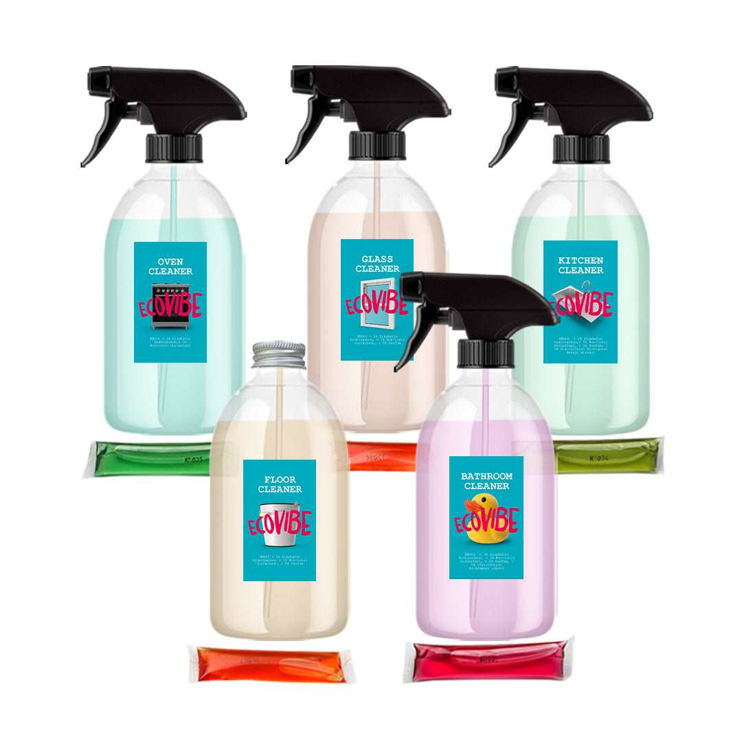 EcoVibe Multi-surface Cleaners Plastic-Free Soluble Household Cleaner AntiBac Kitchen Starter Pack - 5 Pack - EcoVibe