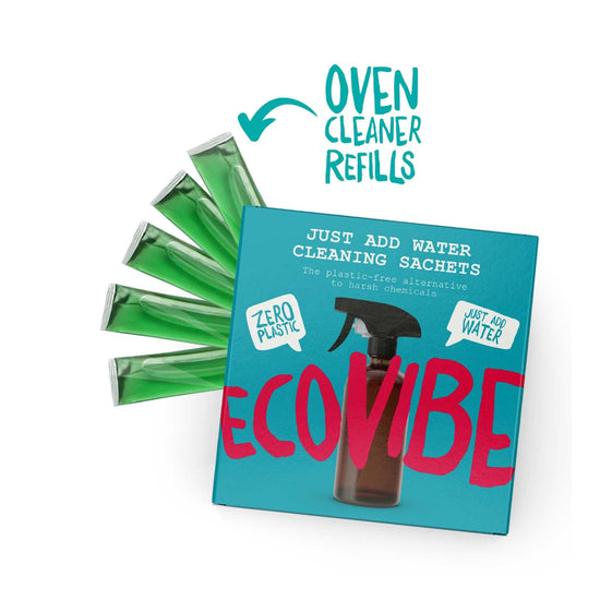 EcoVibe Multi-surface Cleaners Plastic-Free Soluble Oven Cleaner Sachets - Low Odour - 5 Pack - EcoVibe