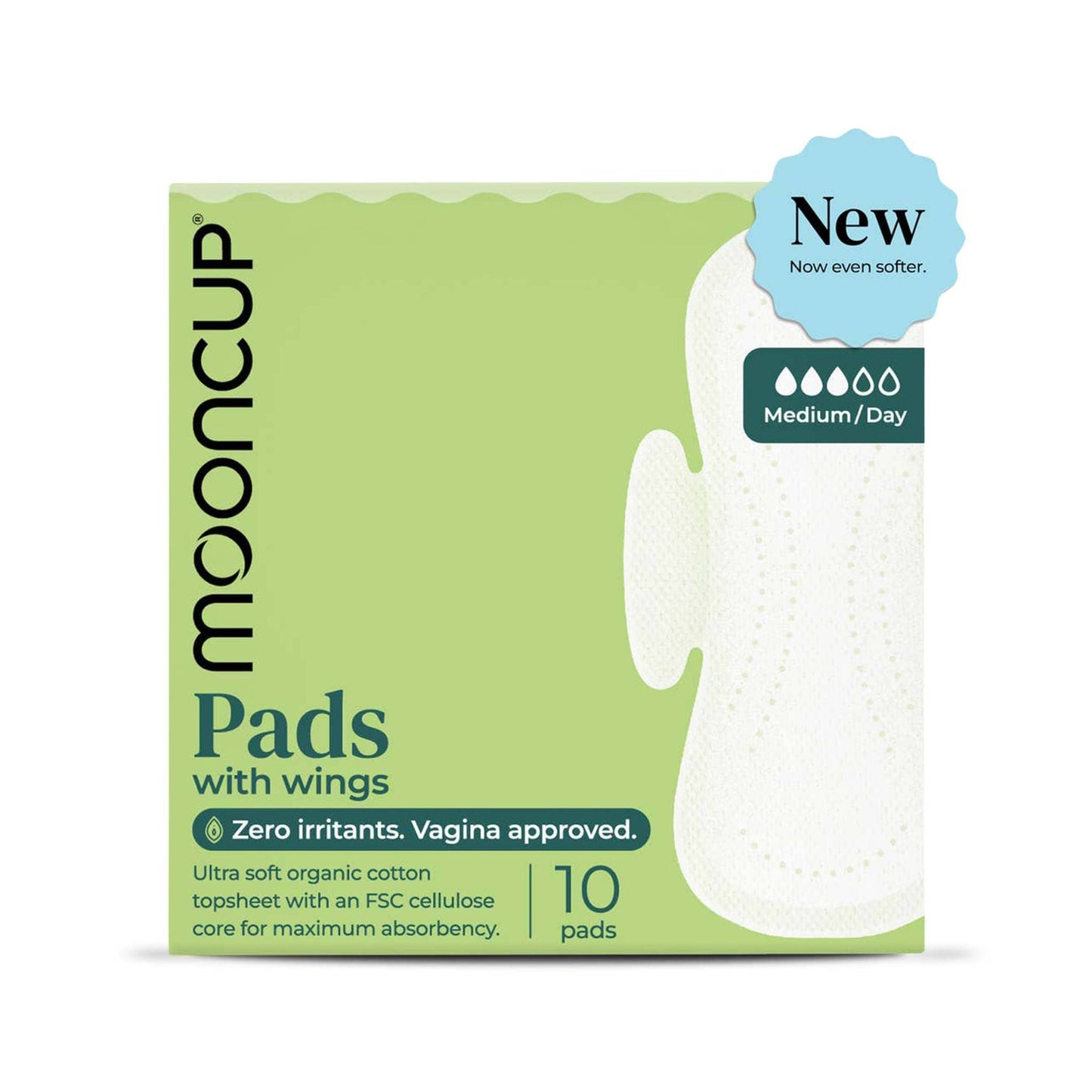 Mooncup Period Pads Mooncup Organic Cotton Period Pads with Wings - 10 pack