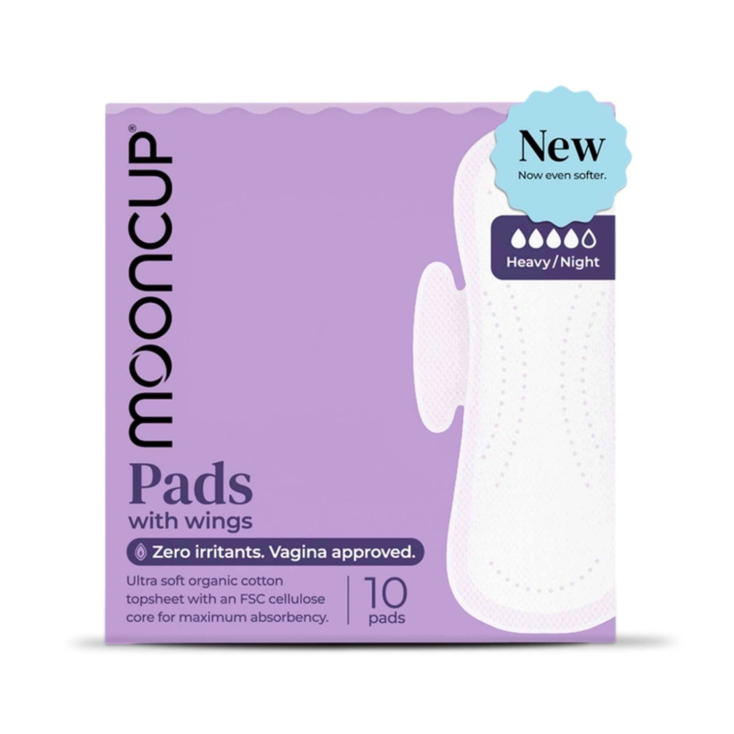 Mooncup Period Pads Mooncup Organic Cotton Period Pads with Wings - 10 pack