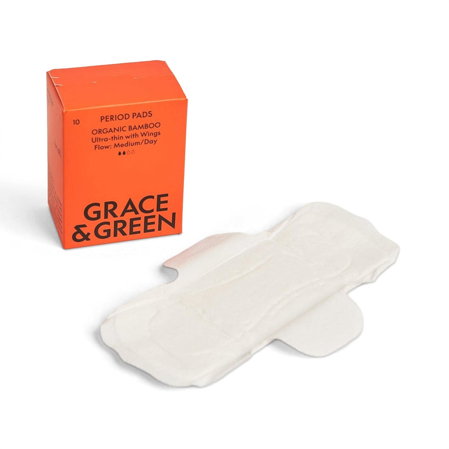 Grace & Green Period Products Organic Bamboo Pads - Ultra-thin with Wings - Grace & Green
